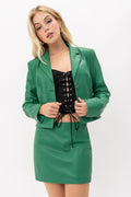 VOGUE KNIT PU BLAZER