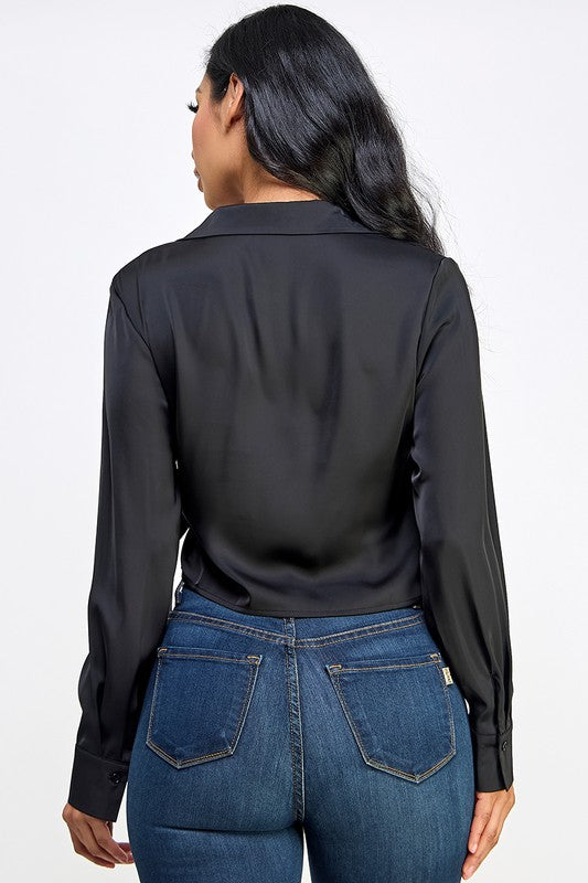 WRAP AROUND ME SATIN TOP