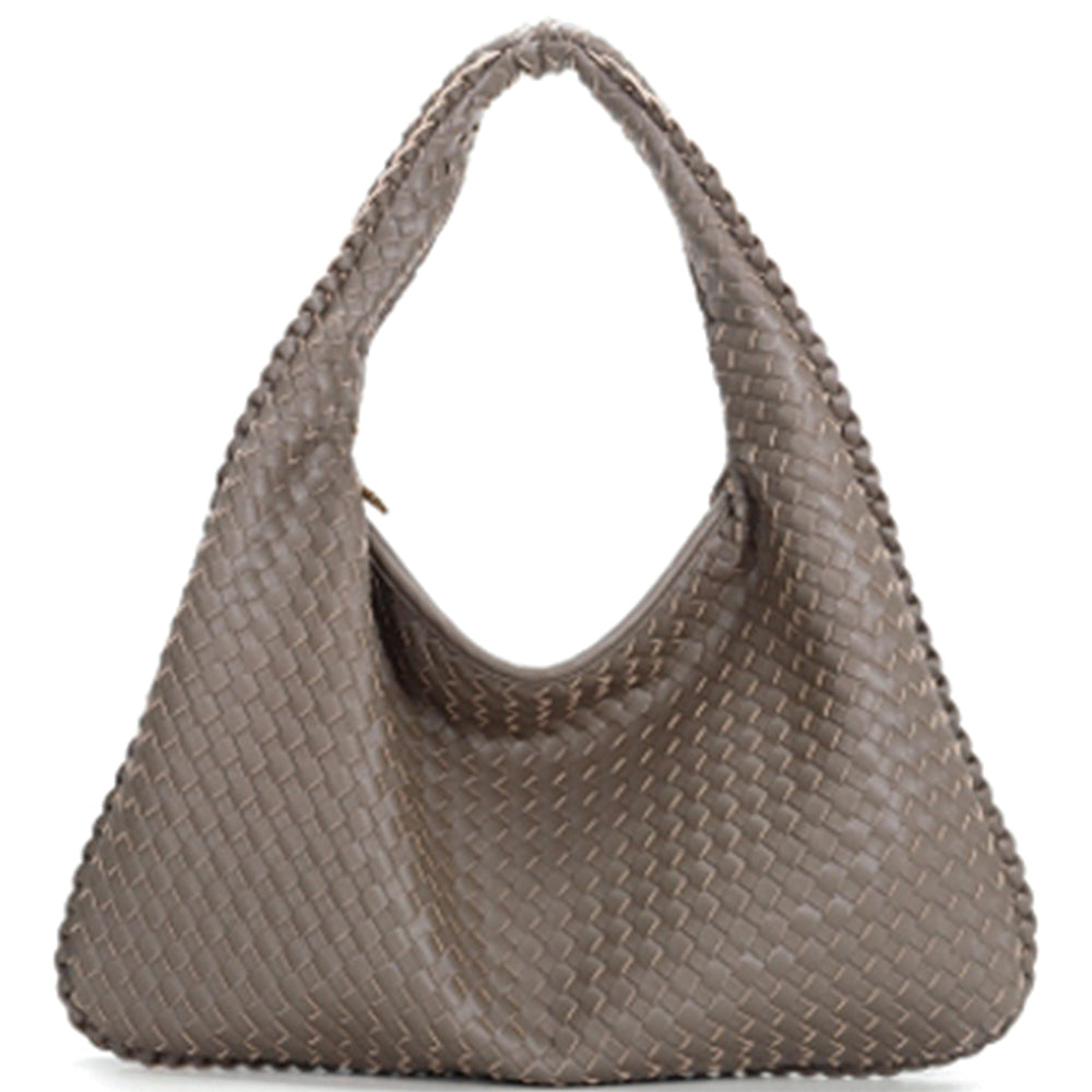 Textured Shoulder Hobo Bag