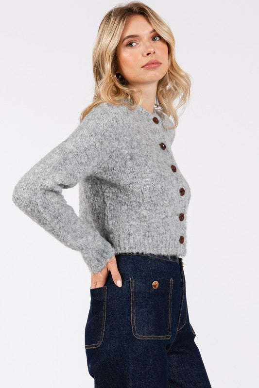 Fuzzy Long Sleeve Cardigan