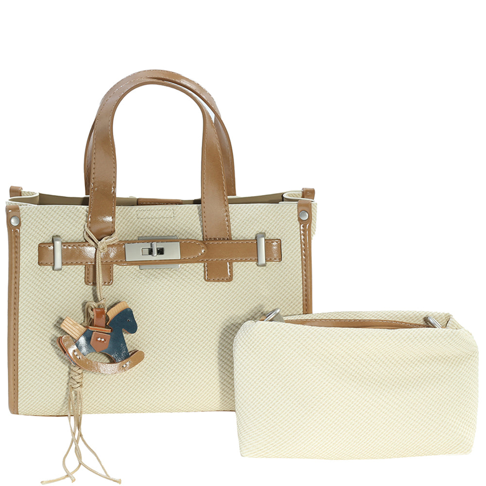 Fashion Textured Tote Bag With Crossbody Bag