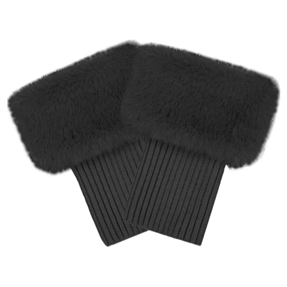 Metallic Glitter Short Fur Knit Boot Cuffs