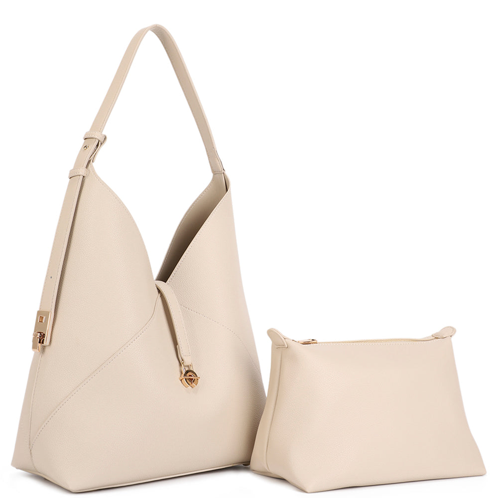 Shoulder Hobo Bag With Pouch Set