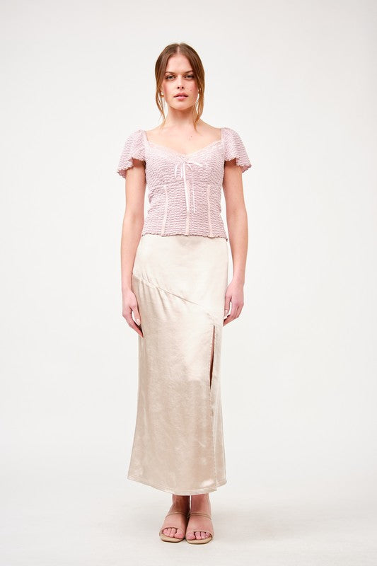 SLIT HAPPENS MIDI SKIRT