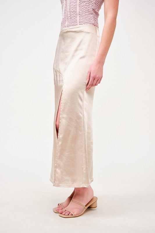 SLIT HAPPENS MIDI SKIRT