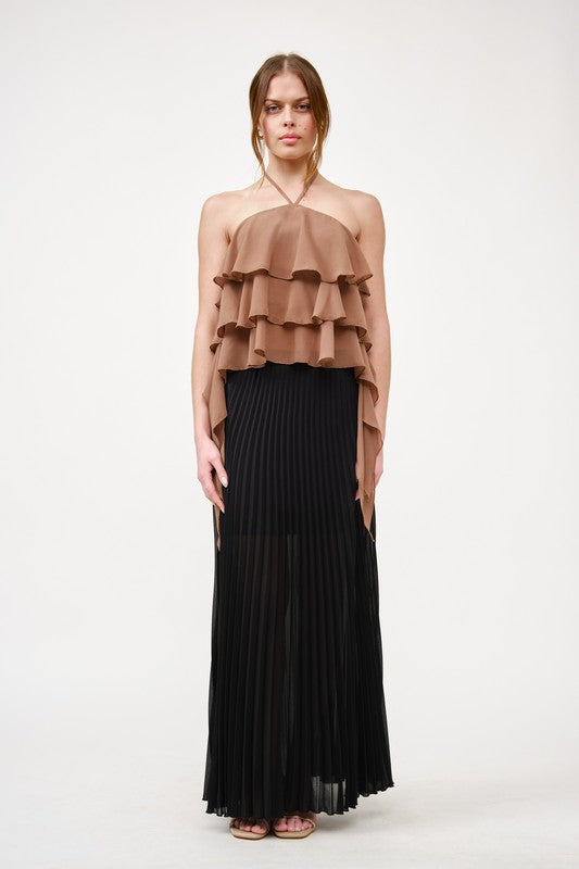 WHISPER CHIFFON MIDI SKIRT