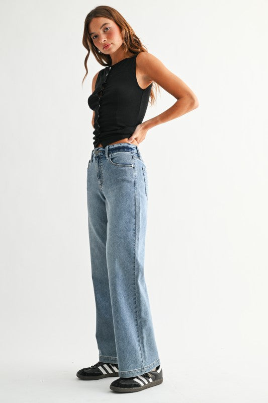 Cloudline Wide Leg Denim Jeans