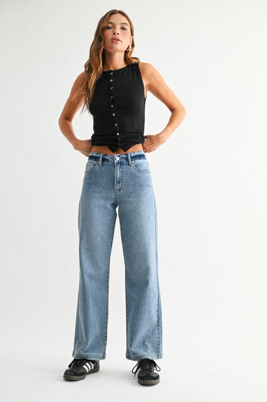 Cloudline Wide Leg Denim Jeans