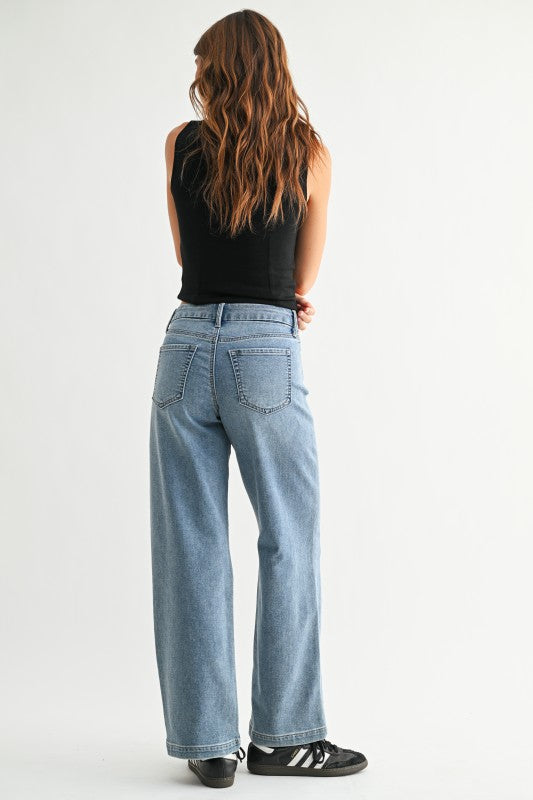 Cloudline Wide Leg Denim Jeans