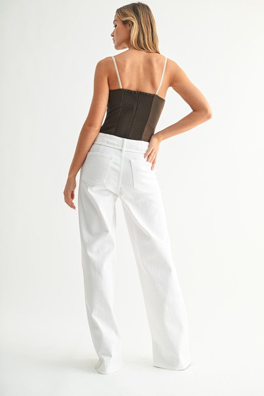 Ivory Coast Belted Wide Leg Denim Jeans