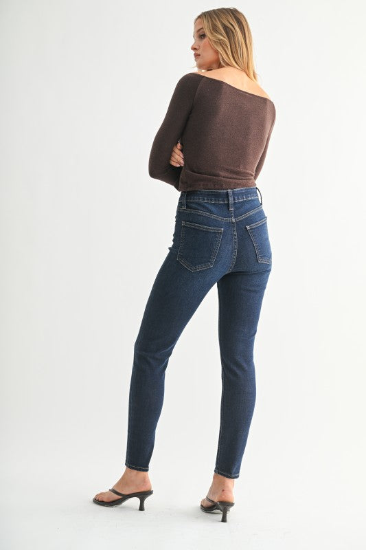 Noir Sculpt Ankle Skinny Denim Jeans