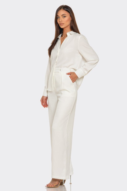 ANGELIQUE LONG SLEEVE BUTTON DOWN SHIRT