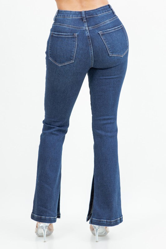 SPLIT DECISION MINI FLARE JEANS