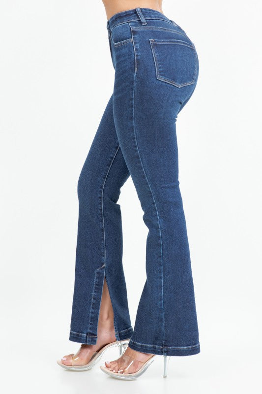 SPLIT DECISION MINI FLARE JEANS