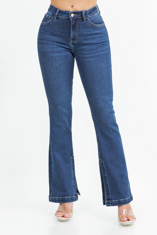 SPLIT DECISION MINI FLARE JEANS
