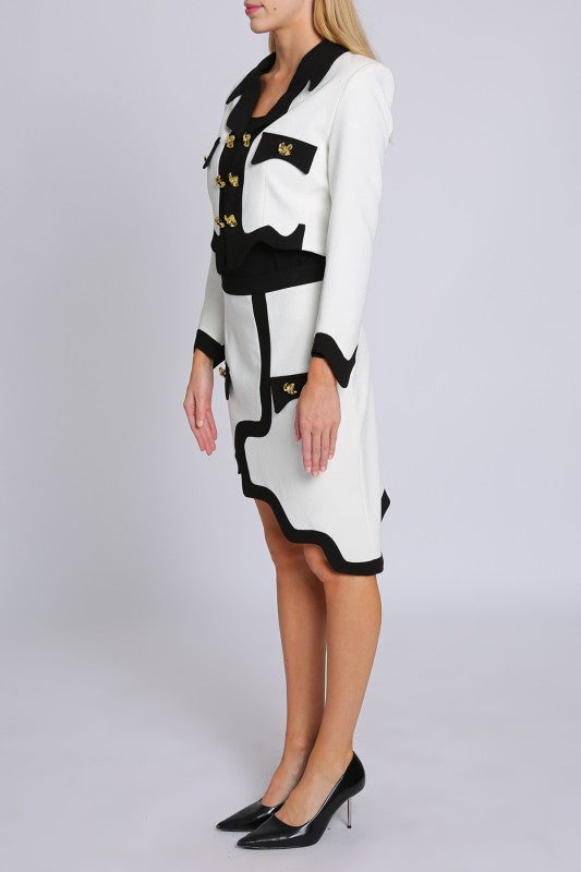 Celeste Curve Skirt – Asymmetrical Midi Pencil Skirt