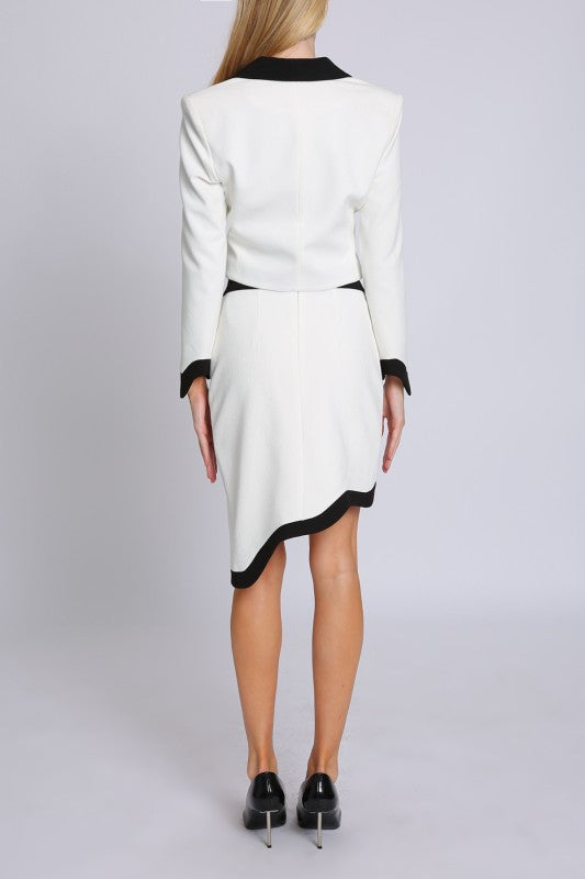 Celeste Curve Skirt – Asymmetrical Midi Pencil Skirt