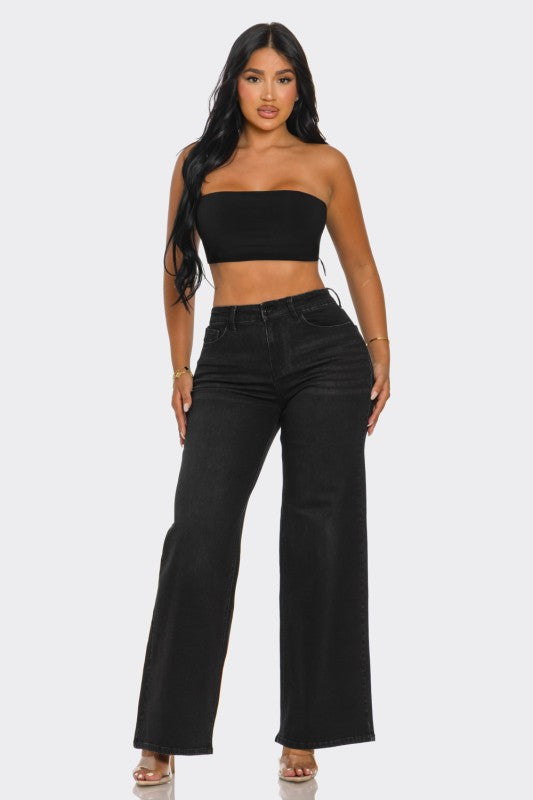 VELVET REVOLUTION WIDE LEG JEANS