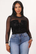 La Florecente Velvet Mesh Top