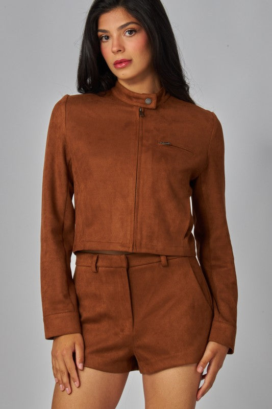 Suede Moto Jacket