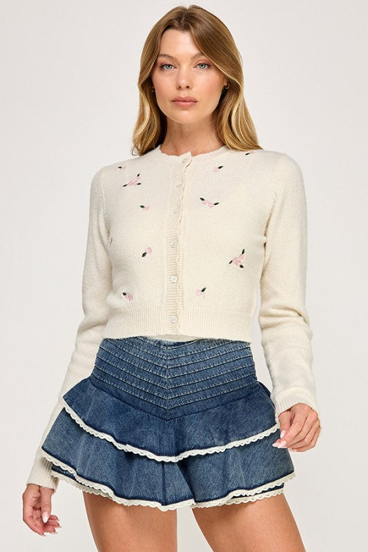 Flower Embroidery Cardigan