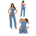 Azulita- Strapless denim jumpsuit