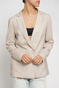Luna Luxe Blazer – Metallic Double Breasted