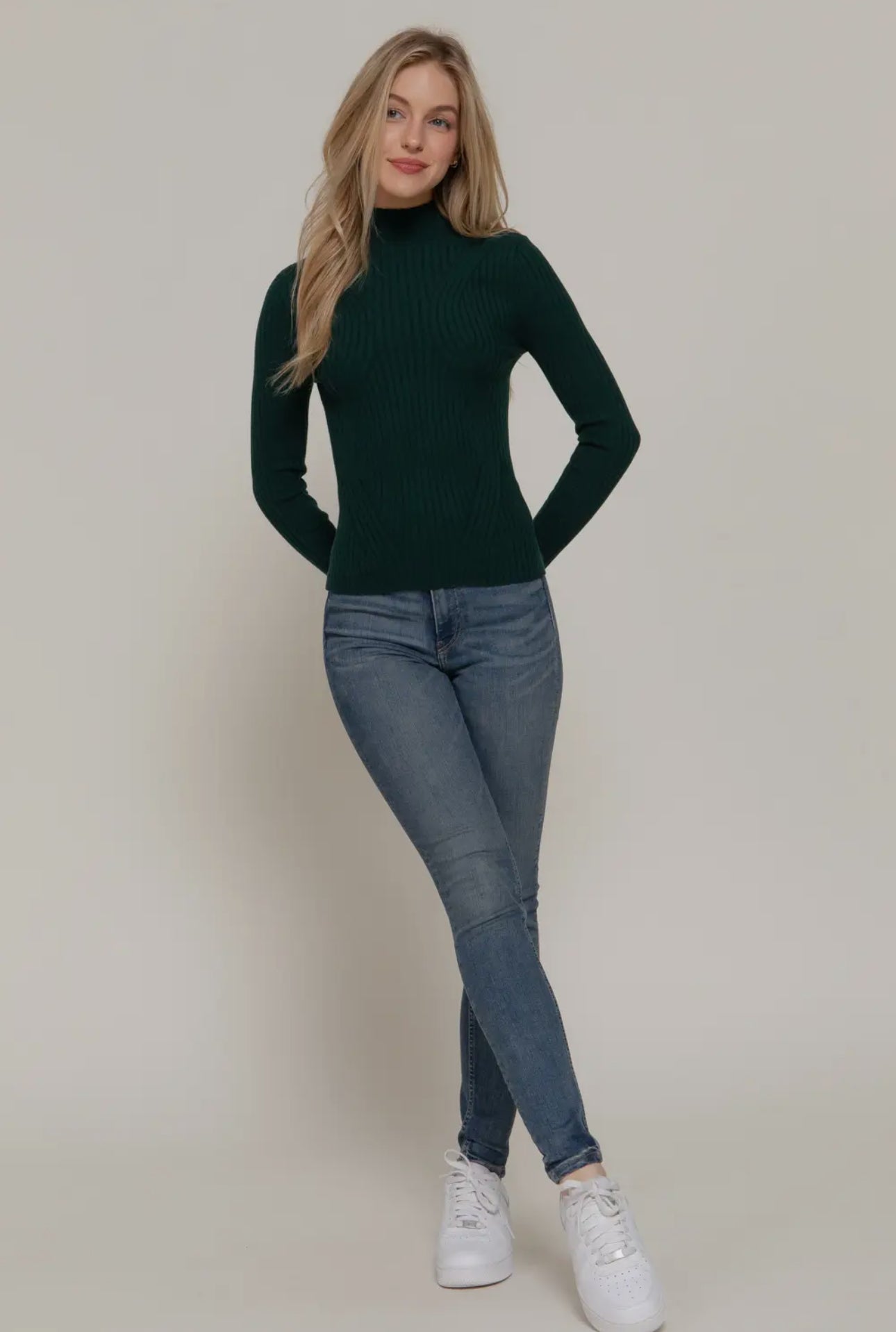 Luna Mia Ribbed Mock Neck Sweater