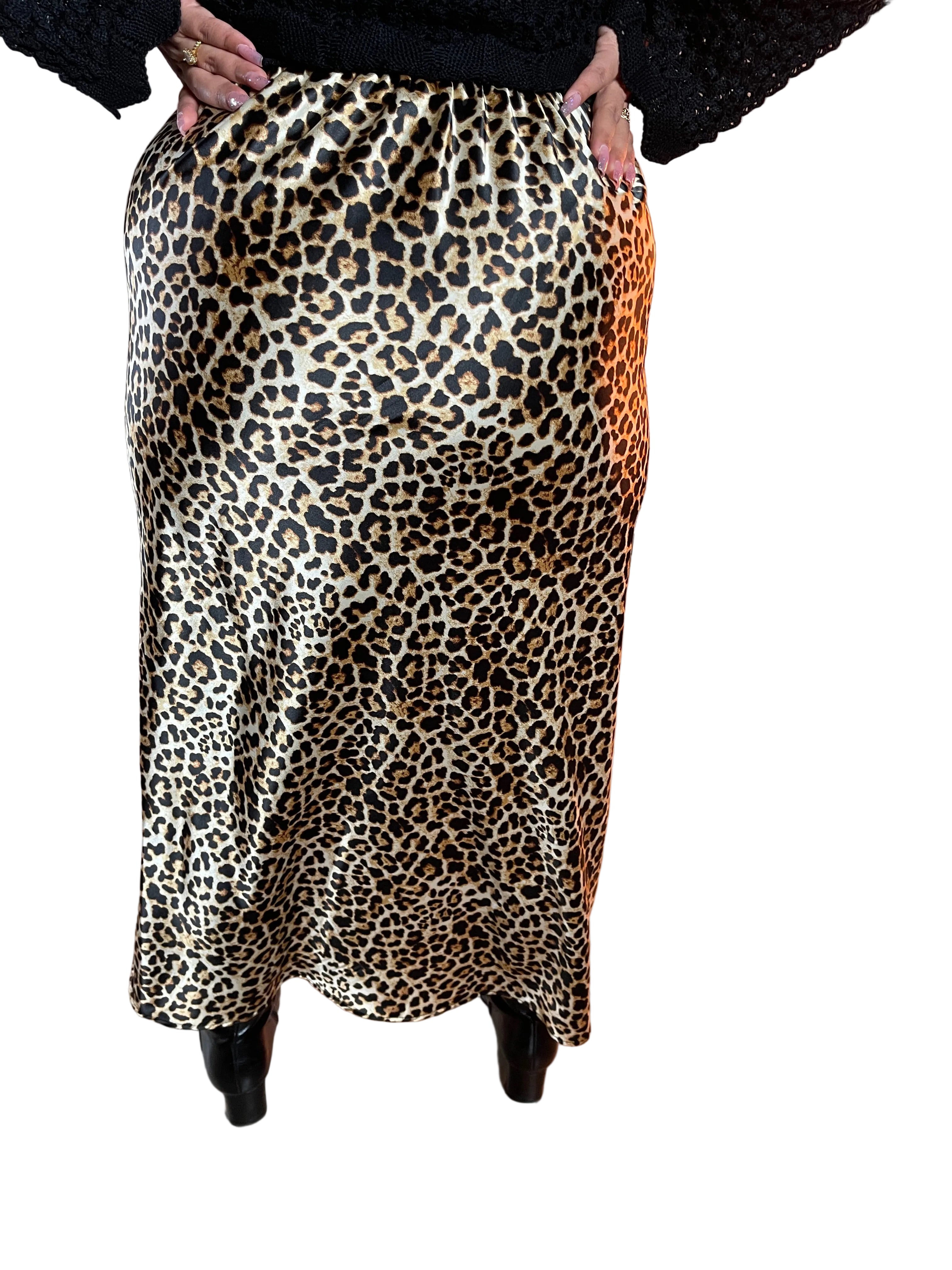 Bishota Leopard Print Skirt